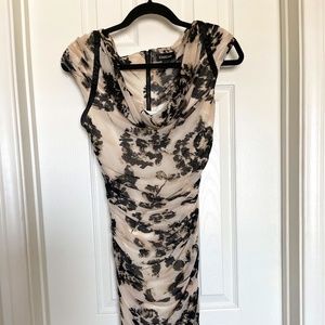 Women's Bebe cocktail dress light cream/pink and black Size Small